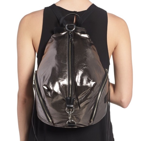 rebecca minkoff silver backpack
